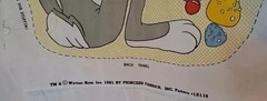 “Looney Toons Bugs Bunny” by Warner Brother Fabric Pillow Cut-Out Vintage 1981