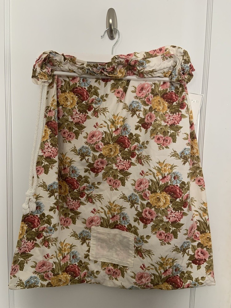Vintage Waverly Bonded Fabric ~ Georgetown Flower Drawstring Bag Completed