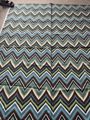 Outdoor Blue Fabric Guard Bryant Industries Brown Green Chevron Stripe 2yd