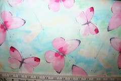 LARGE PINK BUTTERFLIES AND WHITE DRAGONFLIES FROM DARICE – COTTON FABRIC