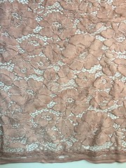 Summer MAUVE Floral Pattern Double Dyed Flat Lace on Mesh Fabric by the Yard –
