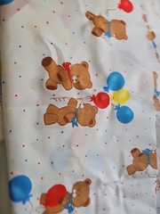 Vintage Whimsical Baby Child Theme Colorful Fabric Pieces Lot 9 Crafts Quilting