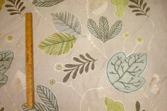 4.75 Yds Lee Jofa Fabric Ventana Leaf Embroidered Linen Upholstery Pillows 171″