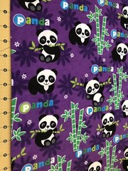 Panda Bear Purple Flannel Fabric Sold By The Yard #1819