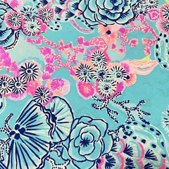 Lilly Pulitzer Cotton Poplin Fabric BALI BLUE ONCE UPON A TIDE 36″ X 57″