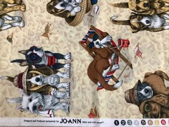 NEW UNWASHED MULTICOLOR “JO-ANN FABRICS” DOG PATTERN COTTON FABRIC 27″ X 42″