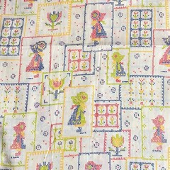 2 YD Vintage Holly Hobby Fabric Manes Cotton Blend