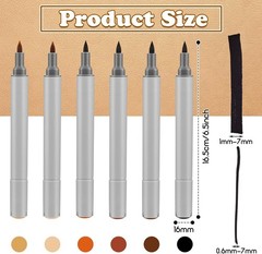 Leinuosen 6 Pack Dual Tip Leather Dye Marker Pens 1 Count (Pack of 6), Grey
