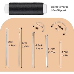Waxed Thread, Upholstery Needle and Thread 32 Yards with 7PCS Hand Sewing