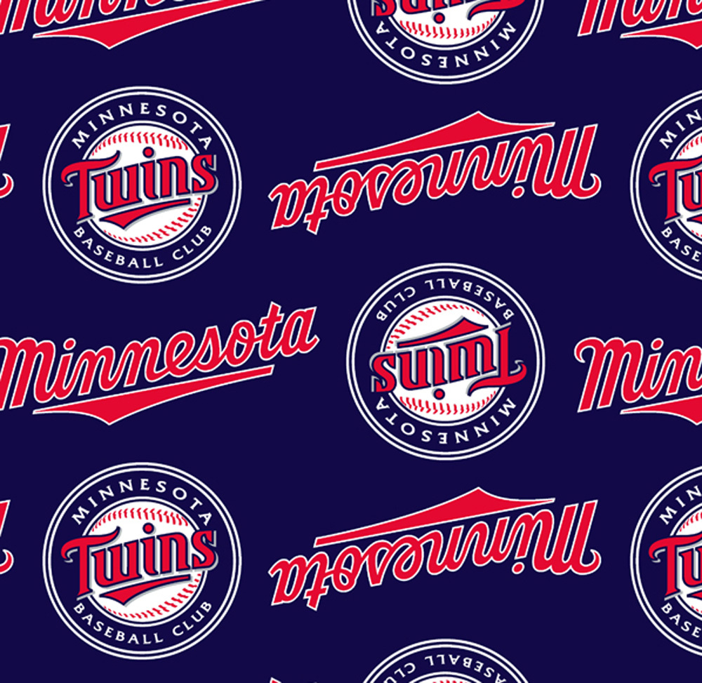 Minnesota Twins MLB Baseball Team Print Fleece Fabric by the Yard s6616bf