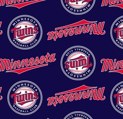 Minnesota Twins MLB Baseball Team Print Fleece Fabric by the Yard s6616bf