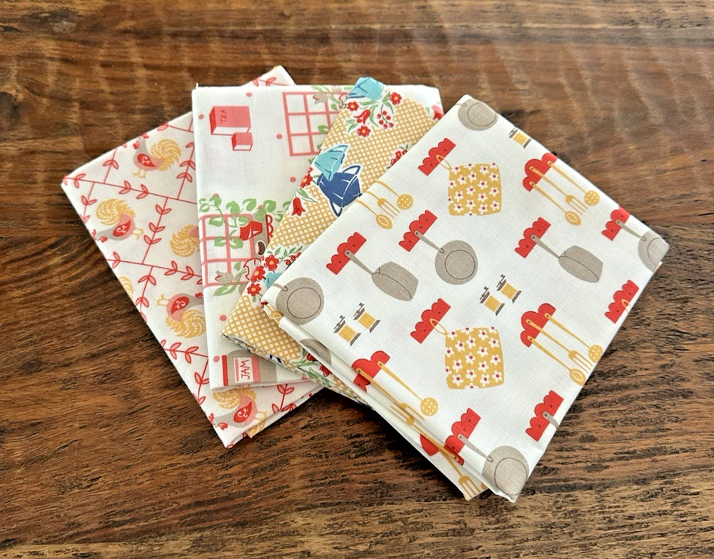 4 Fat Quarters Riley Blake “Cook Book” Lori Holt Quilt Cotton