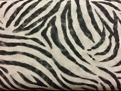 ZEBRA Animal Print Fabric Linen Cotton Blend curtains Black Stripes 55” wide