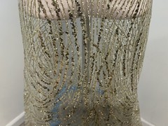 GOLD Sprinkles Glitter Sequins lace fabric 50″ width Sold By The Yard