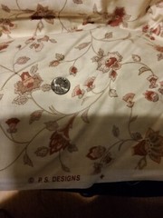 Vtg PS Designs Pink Mauve & TanFloral Sewing Quilting Pink Fabric 4 Yards + 23″