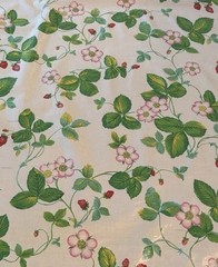 SANDERSON Coated Fabric/ Oilcloth Summer Strawberries Vintage Bolt 10 Yards