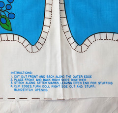 Vtg Blueberry Muffin Fabric Panel Cut Sew Stuffed Doll Strawberry Shortcake 1981