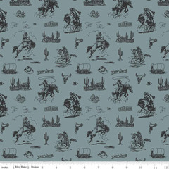 John Wayne Courage Cowboys Storm Cotton Fabric