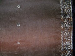 DESIGNER FABRIC COORDINATES TAUPE PEACH BROWN BEIGE OMBRE RICH EMBROIDERED BANDS