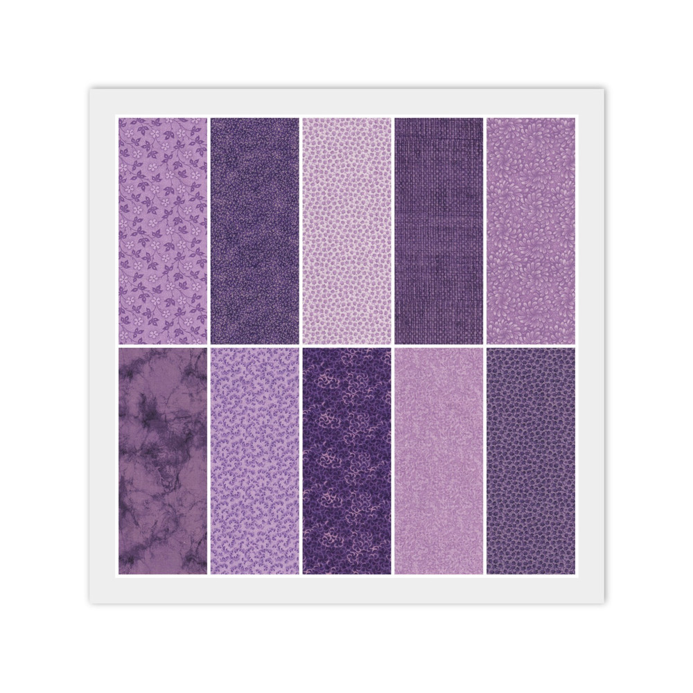 Purple JELLY ROLL: 20) 2 1/2″ x 44″ Strips, 100% Quilting Cotton Fabric