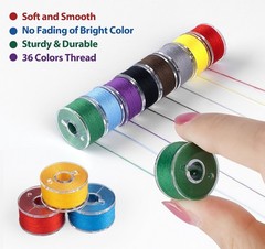 StiVerse 210 Pcs Prewound Bobbin Thread, 36 210 pieces, 36 Colors (210PCS)