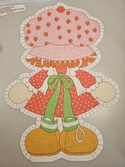 Vntg Fabric Panel Cut N Sew 20″ Strawberry Shortcake Doll American Greetings ’80