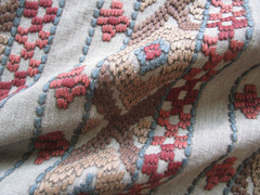 Stroheims’ Embroidered Global Fabric MASSIF Terracotta Brown Rust Green 1Yd+++