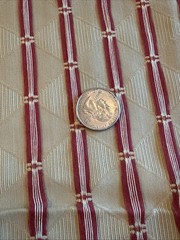 VTG NOS Damask Upholstery Fabric Gold Burgundy Red Stripe Jacquard 1 Yd X 56”