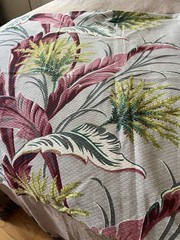 Gorgeous Vintage Barkcloth Fabric Piece 34”x55”