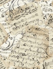 Music Fabric, BTY, Music Sheets, Timeless Treasures C4830, TheFabricEdge