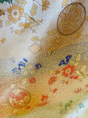 Mira LIGHT GOLD Floral Brocade Chinese Satin Fabric by the Yard – 10137