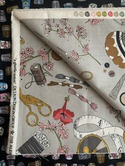 *OOP/HTF* Alexander Henry A Ghastlie Notion fabric -dove color. Gray background