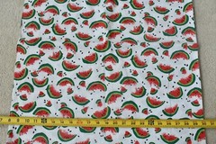 By 1/2 Yd, Vintage, Red & Green Watermelon on White Quilt Cotton, P5937