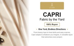 Capri Rayon Fabric by the Yard 100% Rayon Woven Non-Stretch Dresses Skirts 95GSM