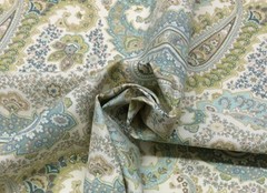BALLARD DESIGNS DAYNA SPA BLUE PAISLEY FLORAL MULTIUSE FABRIC BY YARD 54″ WIDE
