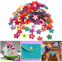 Nonwoven Flower Sticker for Art Craft Sewing Decoration 28mm Assorted Color