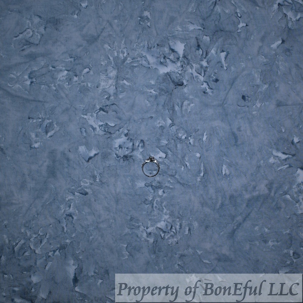 BonEFul FQ Cotton Quilt Gray Blue Tonal Water Mark Batik Marble Texture Blender