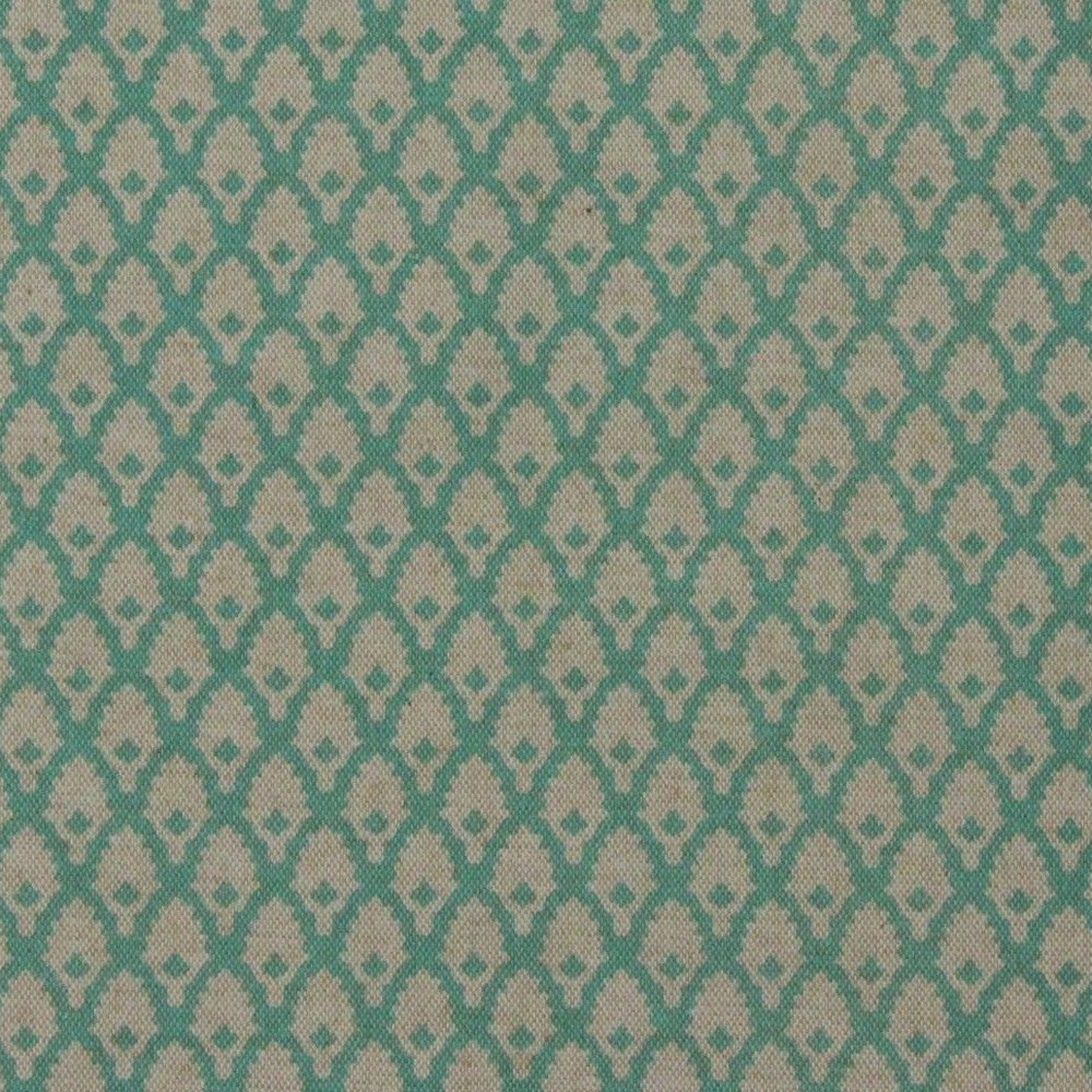 LACEFIELD DESIGNS CALAIS TURQUOISE BLUE GEOMETRIC PALM FABRIC BY YARD 54″W
