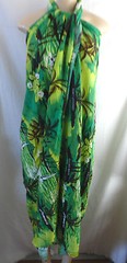 FLORAL PRINT JAMAICA WORDS GREEN BLACK etc RAYON FABRIC BY THE YARD 54″ WIDE