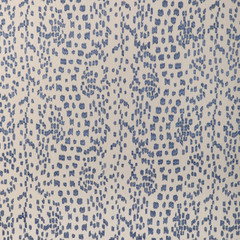 BRUNSCHWIG & FILS CURTAIN FABRIC Les Touches Embroidered 5.3 METRES CATON BLUE