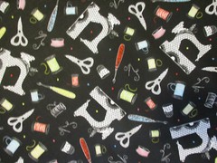 RETRO SEWING MACHINES SEW ITEMS SCISSORS BLE DIGITAL PRINTING COTTON FABRIC BTHY