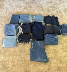 Large Lot Of Old 50s-80s Denim Fabric Pounds & Pounds