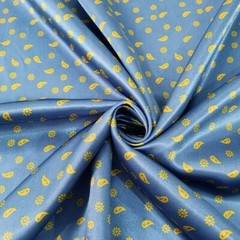 1yardX1.48meter Retro Floral Paisley Satin Fabric Silky Scarf Lining Material