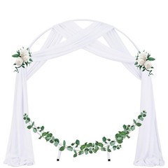 Wedding Arch Draping Fabric 2 Panels 29″ X 19Ft White Sheer Chiffon Curtain Drap
