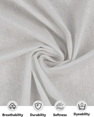 100% Cotton Muslin Fabric, 59″ x 2 Yards White Cotton Fabric by The Yard | Light