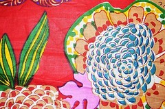 Indian Hand Fruit Print Cotton Fabric Natural Printed Handmade Sanganeri Vintage