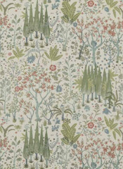 GP & J BAKER LIFESTYLE CURTAIN FABRIC Bridport 6.4 METRES GREEN 100% COTTON