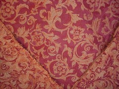 14-5/8Y Kravet 15633 Wine Red Gold Florentine Floral Damask Upholstery Fabric