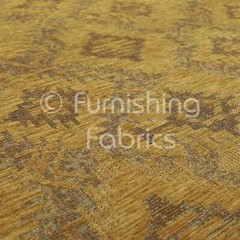 Faded Kilim Traditional Pattern Yellow Chenille Colour Furnishing Curtain Fabric