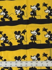 VTG Mickey and Minnie Mouse Black & Yellow – 17” x 44” Piece